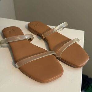 a new day clear strap sandals flat 7.5